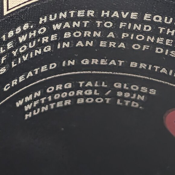 Hunter Original Tall Gloss Women's Rain Boots Black US Size 8 Adjustable Calf - Picture 13 of 14